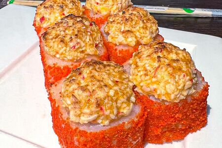 Запеченный ролл Калифорния с креветкой