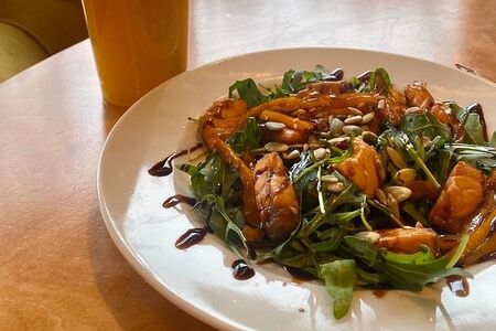 Салат Теплый с лососем