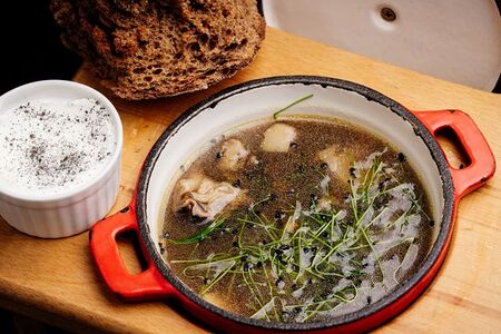 Грибная похлебка с булгуром, лисичками и белыми грибами