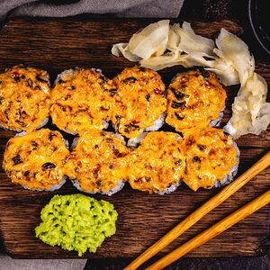 Запеченный с мидиями