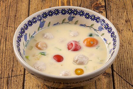 Сырный суп с фрикадельками из индейки