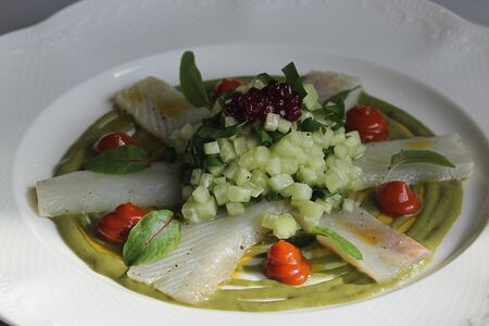 Сугудай из муксуна с гелем из облепихи