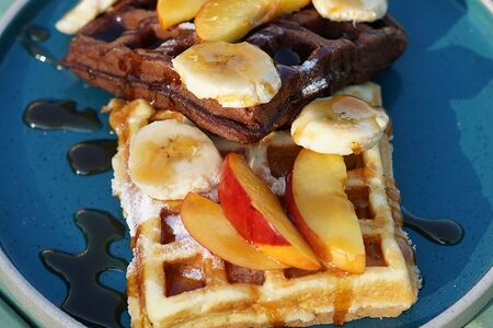 Бельгийские вафли с фруктами