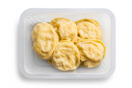 Вареники на пару с индейкой и капустой