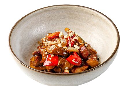 Жареная свинина с овощами и ананасом