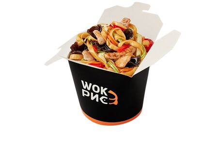 Свинина с древесными грибами в азиатском соусе (средняя острота)