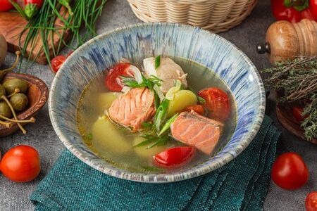 Уха с форелью