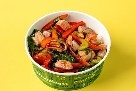 Тунец с рисом и овощами