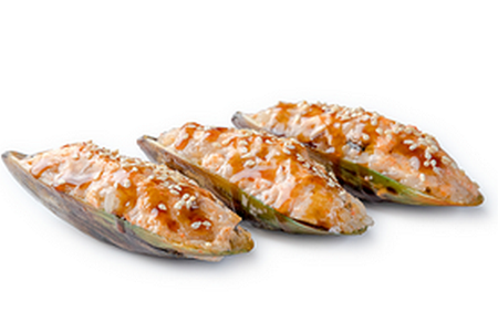 Мидии, запечённые в остром соусе