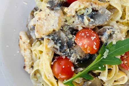 Паста Грибы и курица