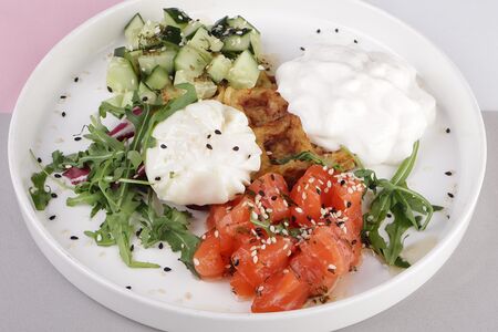 Драники из картофеля с лососем