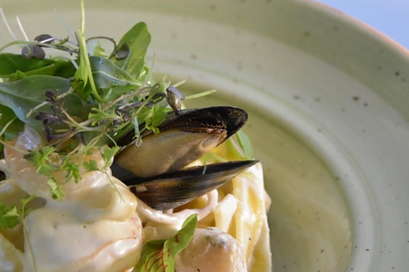 Паста с морепродуктами со слив соус 300гр