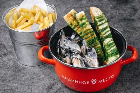 Мидии в сливочно-сырном соусе