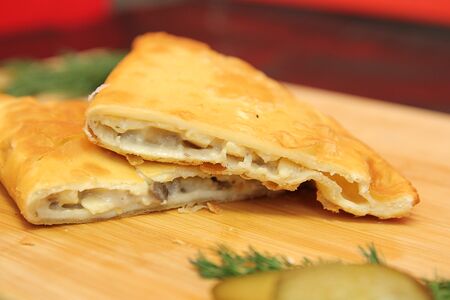 Чебурек с сыром и грибами