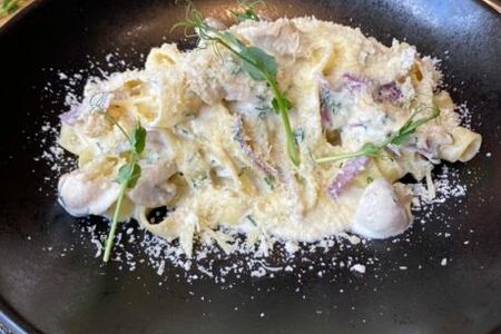 Фетучини с курицей и грибами