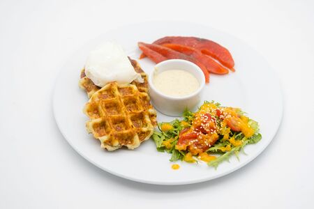 Вафли картофельные с форелью