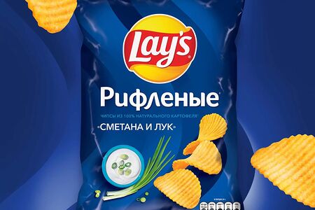 Lays рифленый Сметана и лук L