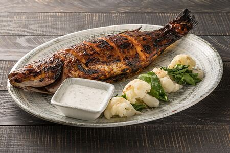 Сибас а-ля дьябло с цветной капустой