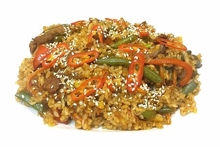 Острый рис с говядиной