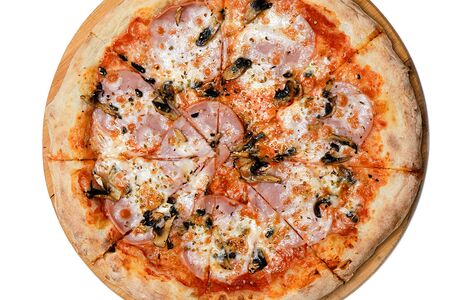 Пицца с ветчиной и грибами