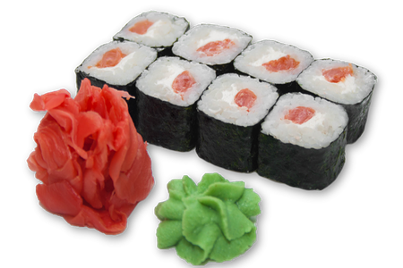 Маленький ролл с копченым лососем и сыром 8 шт