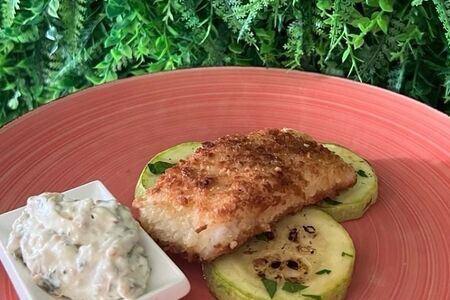 Судак в темпуре с цукини гриль 