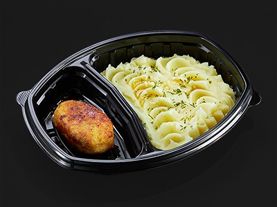 Картофель пюре с куринной котлетой