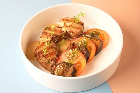 Тунец на гриле с хрустящим баклажаном