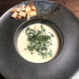 Сырный супчик с базиликом 