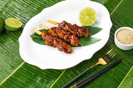 Куриные шашлычки в соусе унаги-терияки