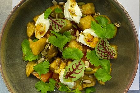 С хрустящими баклажанами