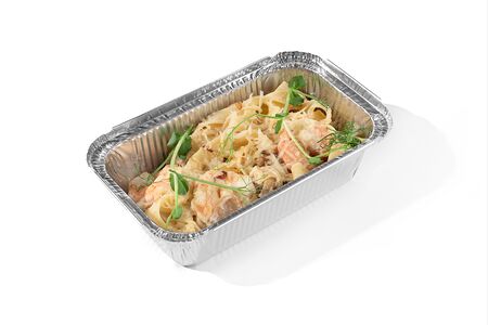 Феттуччине с креветками