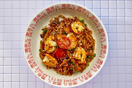 Лапша Том ям с креветками