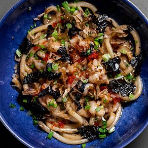 Лапша удон с креветками