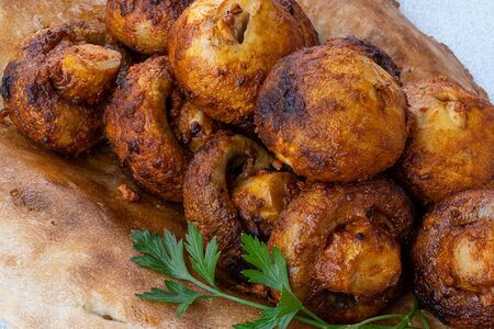 Грибы на мангале