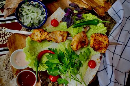 Куриная грудка на шпажке 