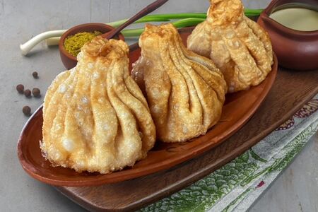 Жареные хинкали с телятиной