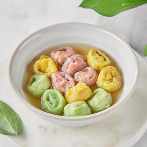 Цветные куриные пельмени