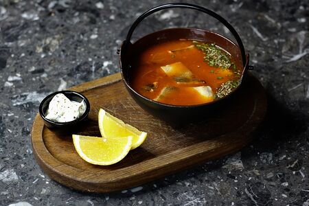 Солянка с судаком на хересе