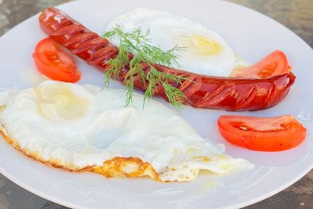 Яичница с сосиской 