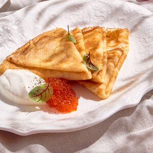 Блины с красной икрой