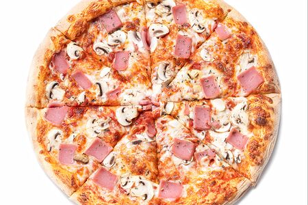 Пицца с ветчиной и грибами