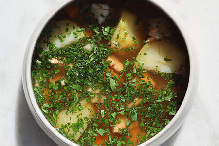 Уха с лососем и треской