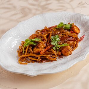 Удон с креветками