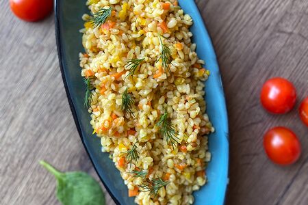 Булгур с овощами и трюфельным маслом