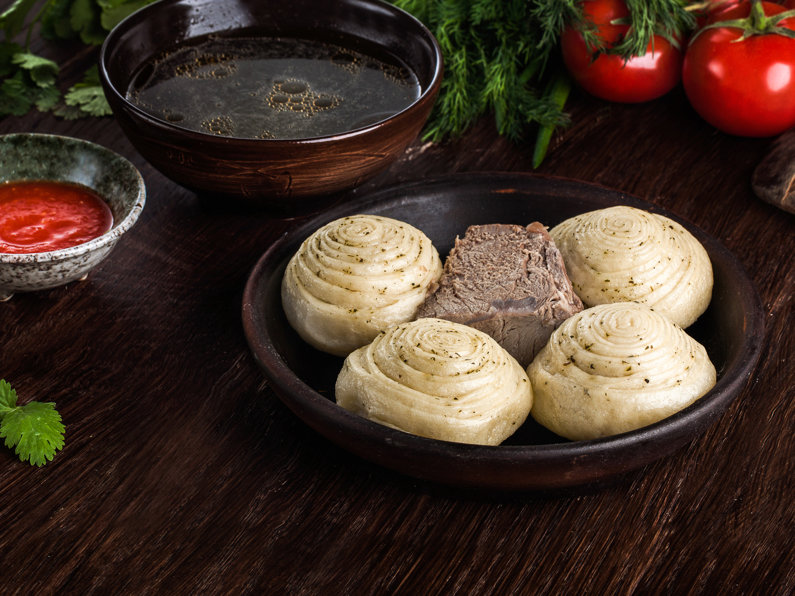 Хинкал с сушеным мясом