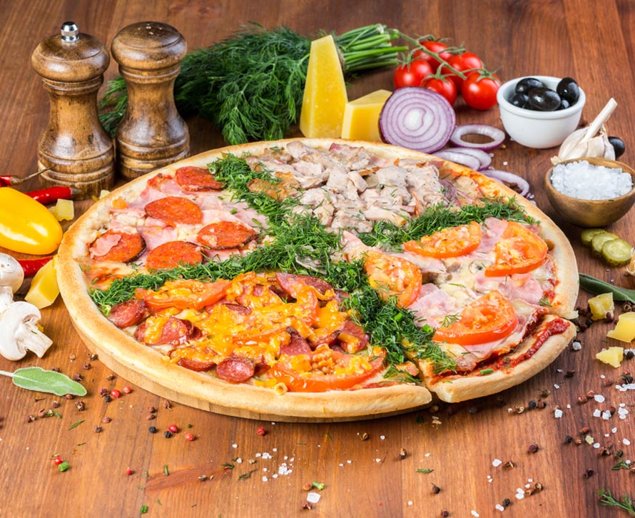 Пицца Великолепная четверка фирменная